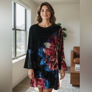 Trina Turk Astral Floral Mini Velvet Dress